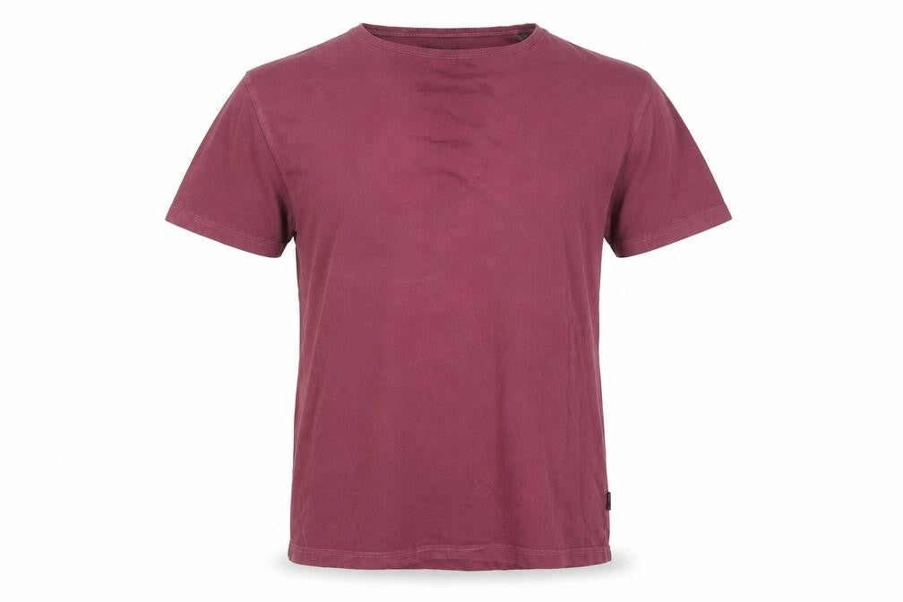 Selected Menswear Men's Burgundy Crew Neck Cotton Blend T-Shirt Size M