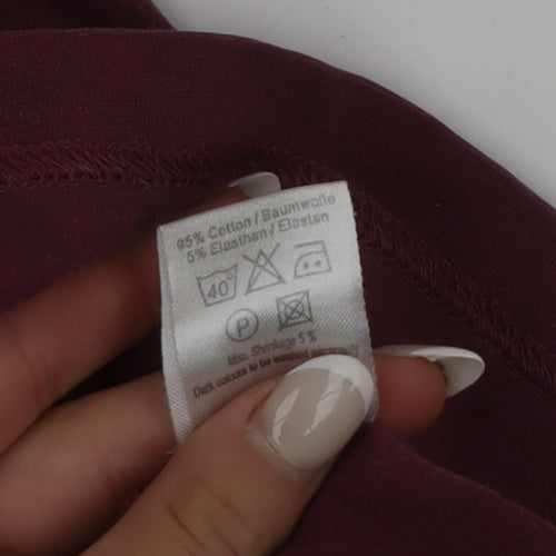 Selected Menswear Men's Burgundy Crew Neck Cotton Blend T-Shirt Size M