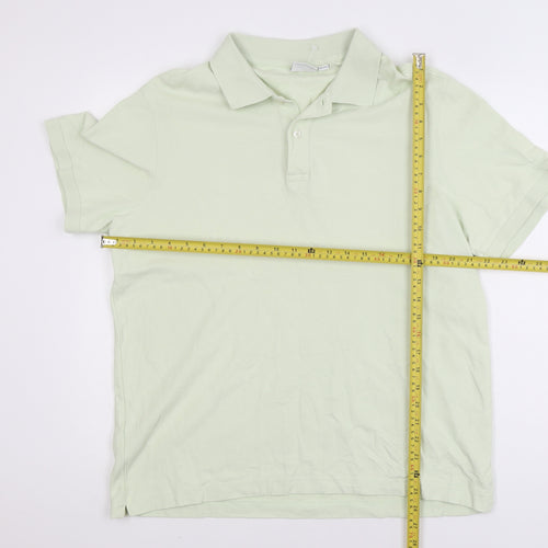 MNG Men's Green Regular Fit Cotton Short Sleeve Polo Shirt XL