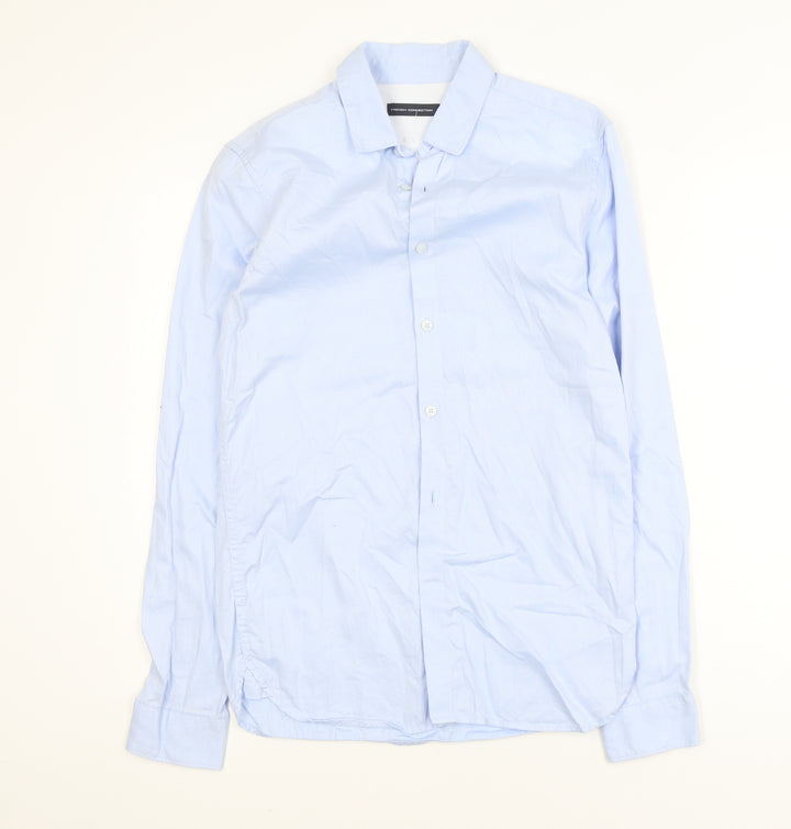 French Connection Men's Blue XS Slim Fit Long Sleeve Dress Shirt