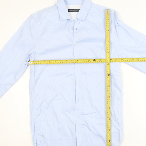 French Connection Men's Blue XS Slim Fit Long Sleeve Dress Shirt