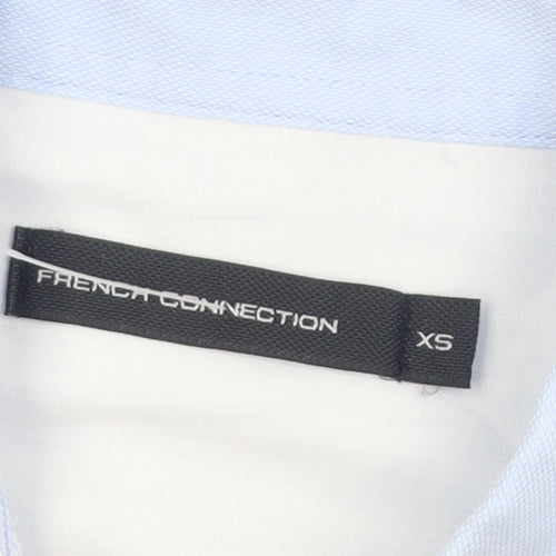 French Connection Men's Blue XS Slim Fit Long Sleeve Dress Shirt