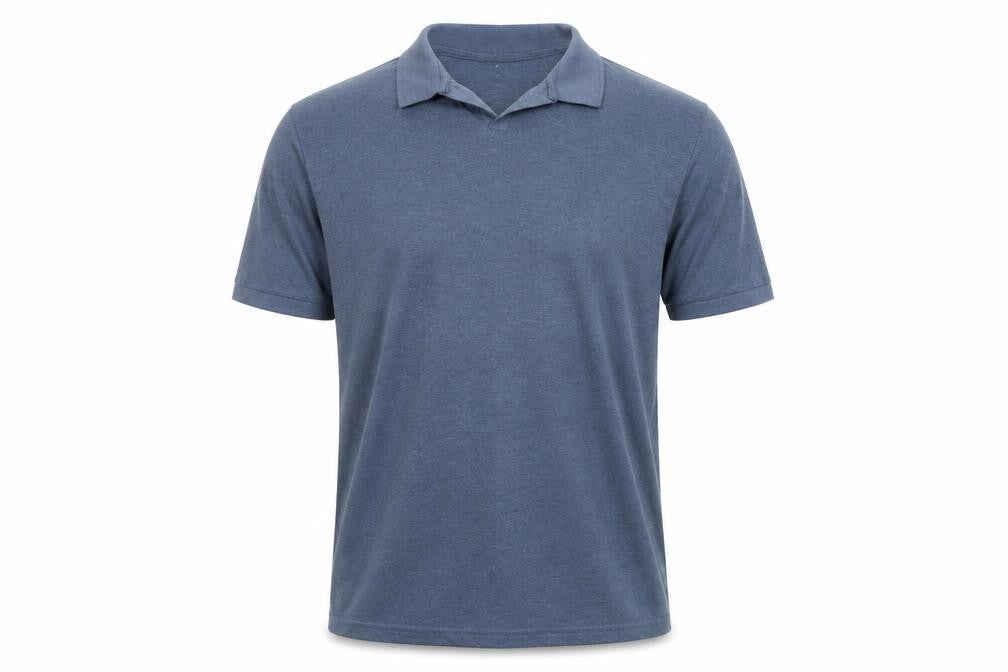 Front view of Dunnes men’s blue regular fit polo shirt, size L