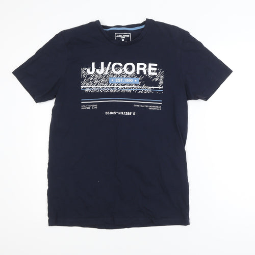 Jack & Jones Men’s Blue Graphic Print Crew Neck T-Shirt L