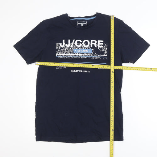 Jack & Jones Men’s Blue Graphic Print Crew Neck T-Shirt L