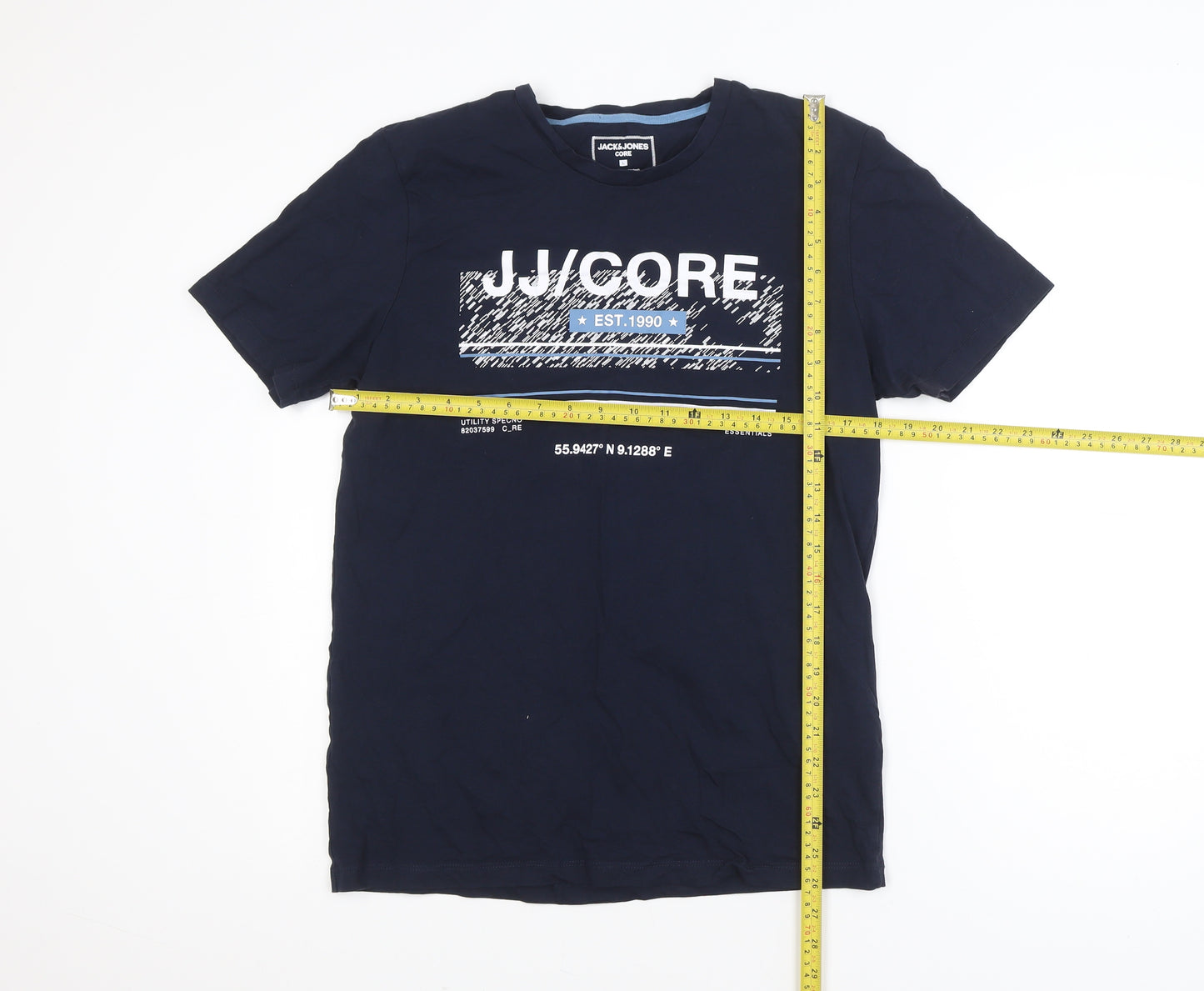 Jack & Jones Men’s Blue Graphic Print Crew Neck T-Shirt L
