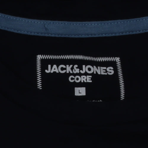 Jack & Jones Men’s Blue Graphic Print Crew Neck T-Shirt L
