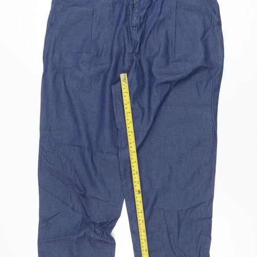 Wilbur The Label Womens Blue Cropped Regular Fit Jeans Size M