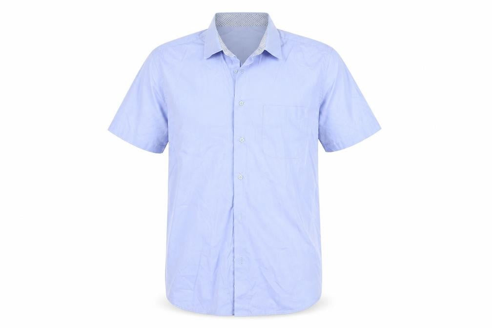 Zenga Boys Blue Short Sleeve Cotton School Uniform Shirt Size L
