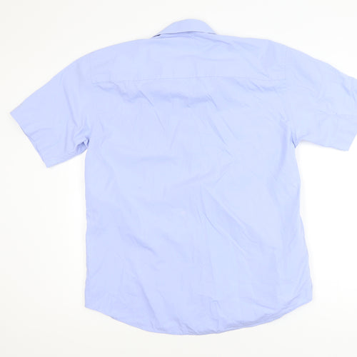 Zenga Boys Blue Short Sleeve Cotton School Uniform Shirt Size L