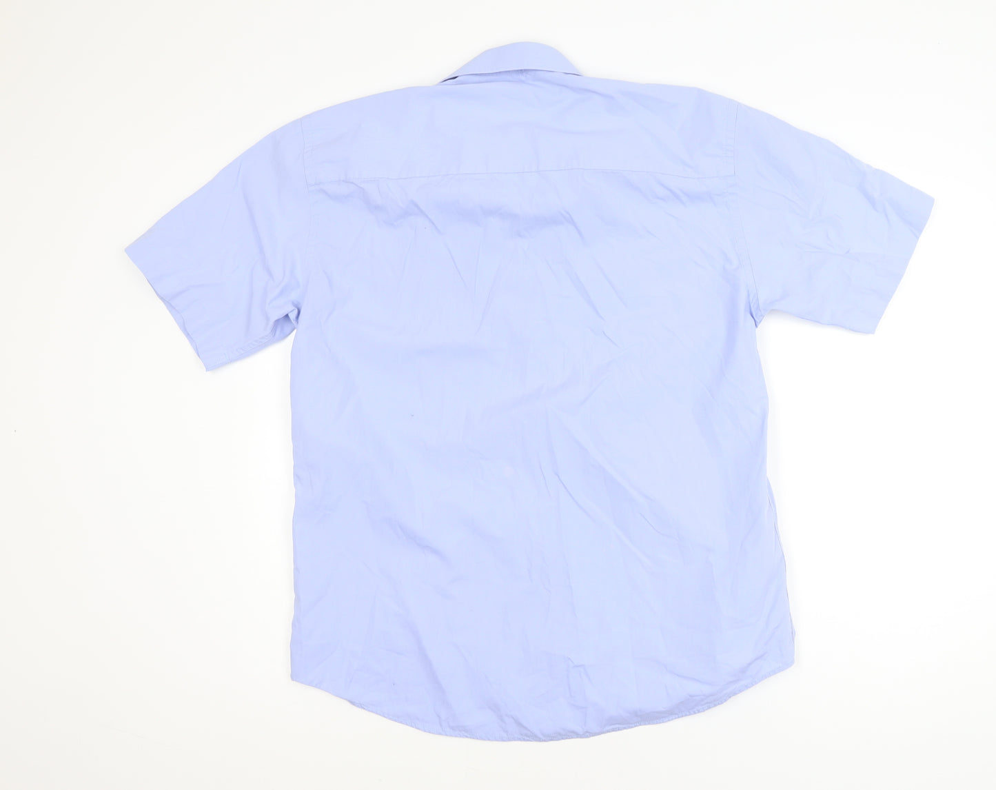 Zenga Boys Blue Short Sleeve Cotton School Uniform Shirt Size L