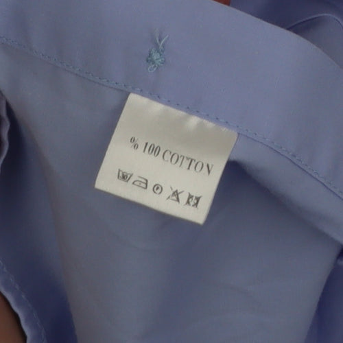 Zenga Boys Blue Short Sleeve Cotton School Uniform Shirt Size L