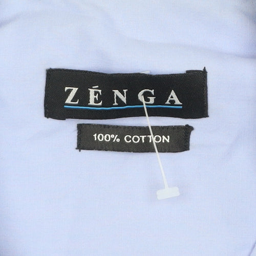 Zenga Boys Blue Short Sleeve Cotton School Uniform Shirt Size L