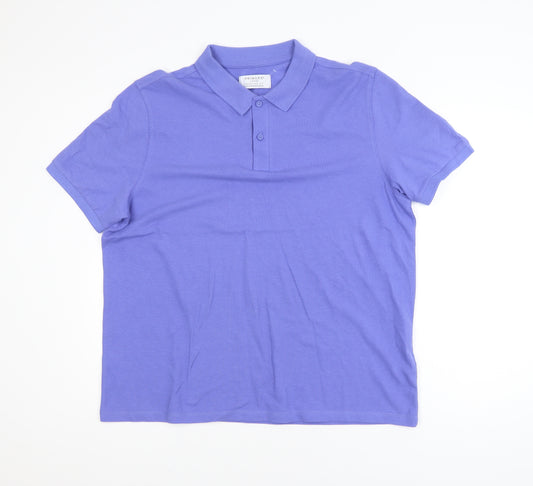 Primark Men’s Purple Regular Fit Cotton Polo Shirt Size L