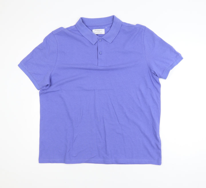 Primark Men’s Purple Regular Fit Cotton Polo Shirt Size L