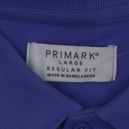 Primark Men’s Purple Regular Fit Cotton Polo Shirt Size L