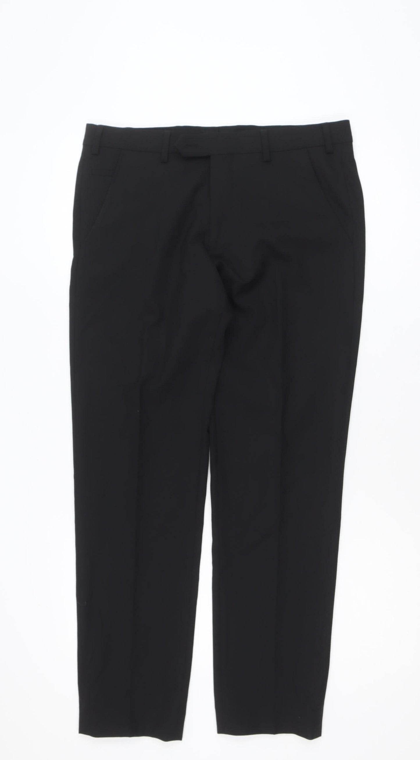 Remus Uomo Men's Black 32S Slim Fit Dress Trousers