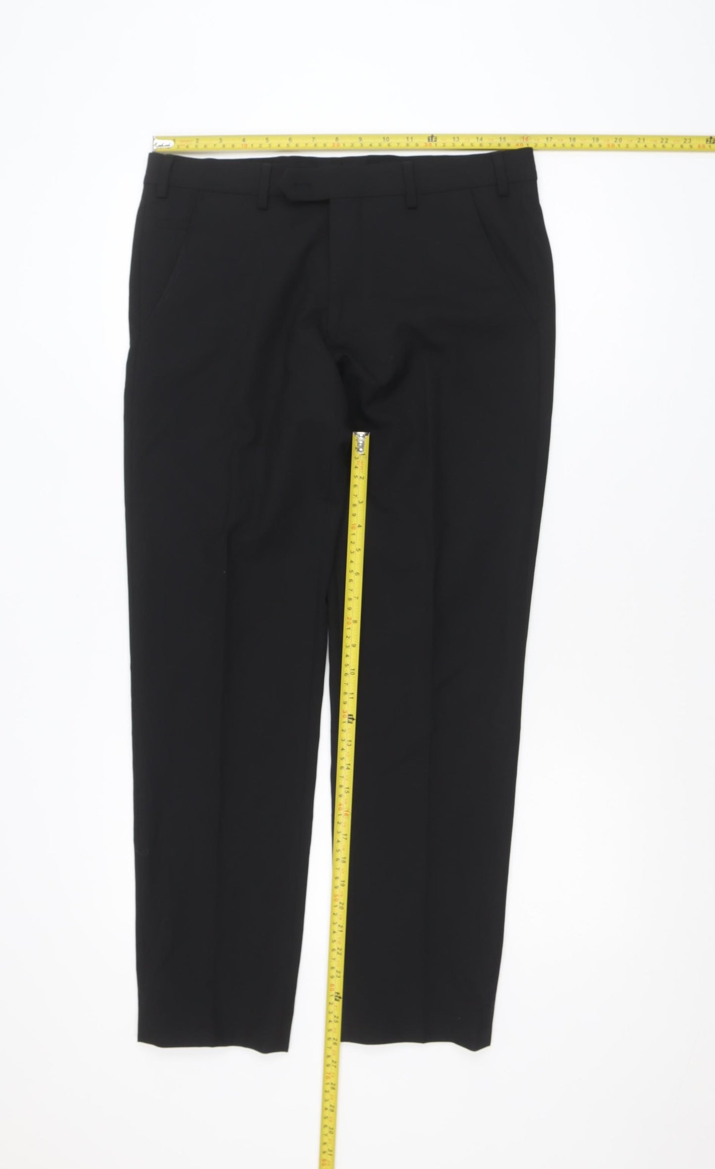 Remus Uomo Men's Black 32S Slim Fit Dress Trousers