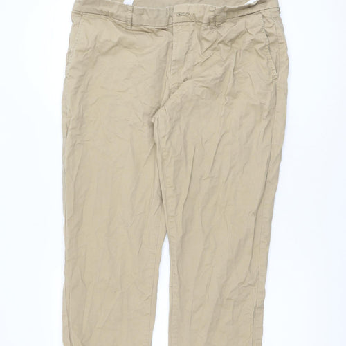 Dunnes Stores Men's Beige 38in Chino Trousers Regular Fit