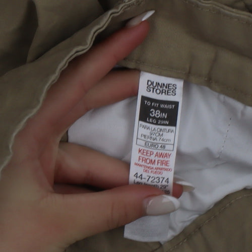 Dunnes Stores Men's Beige 38in Chino Trousers Regular Fit