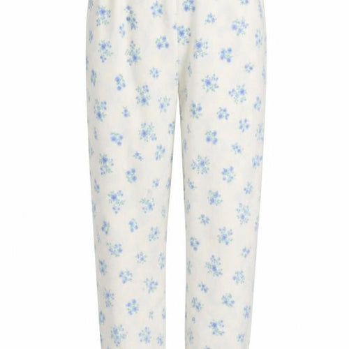 Dunnes Stores Womens White Floral Fleece Pyjama Pants Size 8