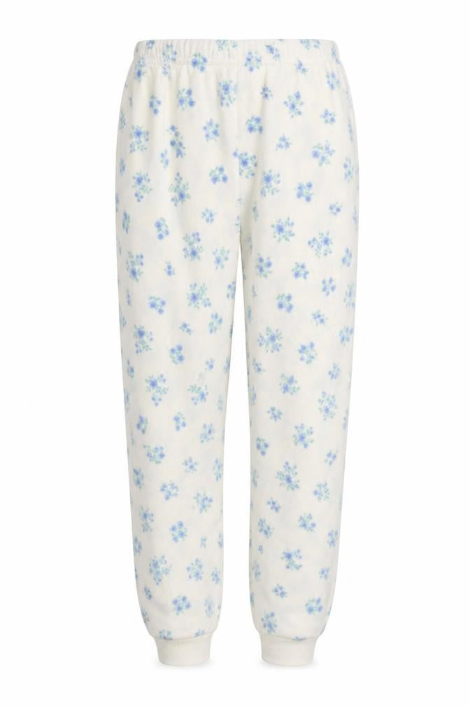 Dunnes Stores Womens White Floral Fleece Pyjama Pants Size 8