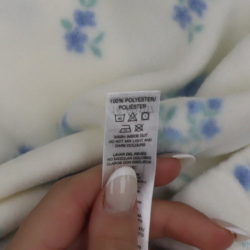 Dunnes Stores Womens White Floral Fleece Pyjama Pants Size 8