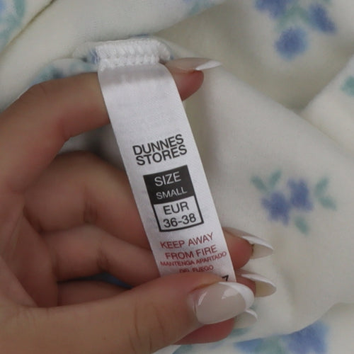 Dunnes Stores Womens White Floral Fleece Pyjama Pants Size 8