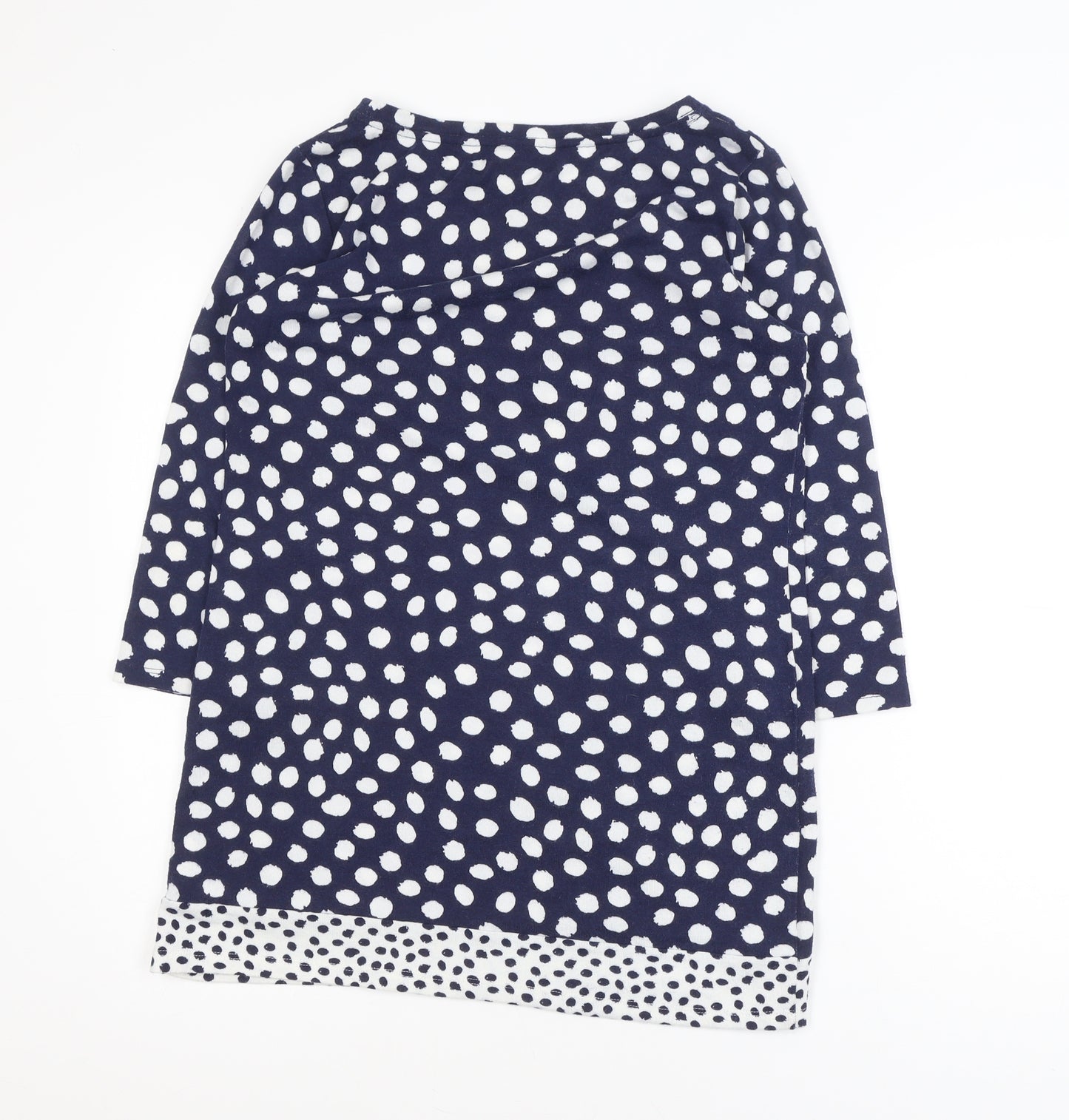 F&F Women’s Blue Polka Dot 3/4 Sleeve Tunic Blouse Size 12