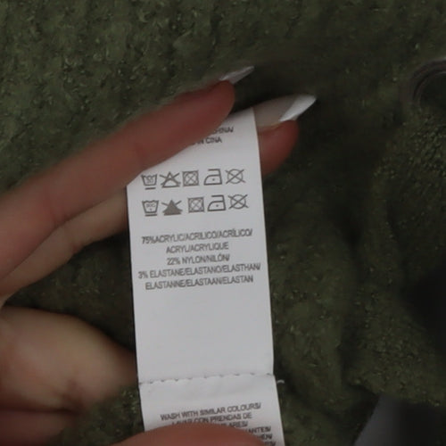 Primark Women's Green XL Ribbed Knit Pullover Jumper with Side Lace-Up