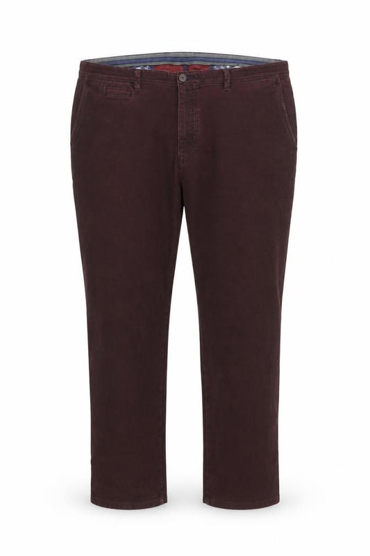 Front view of Bugatti Men's Brown 33x32 Chino Trousers Cotton Stretch