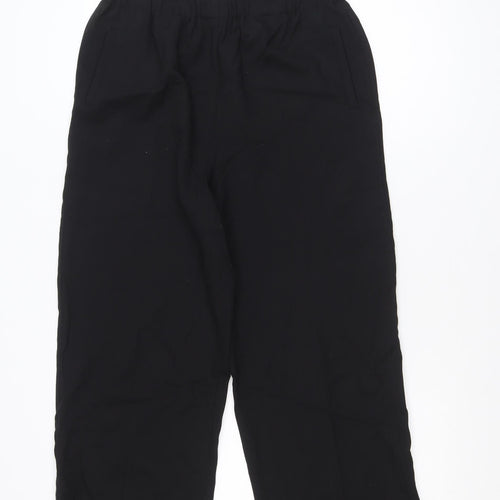 ROSSO 35 Women's Black Wool Cropped Trousers Size 18