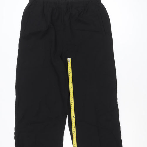 ROSSO 35 Women's Black Wool Cropped Trousers Size 18