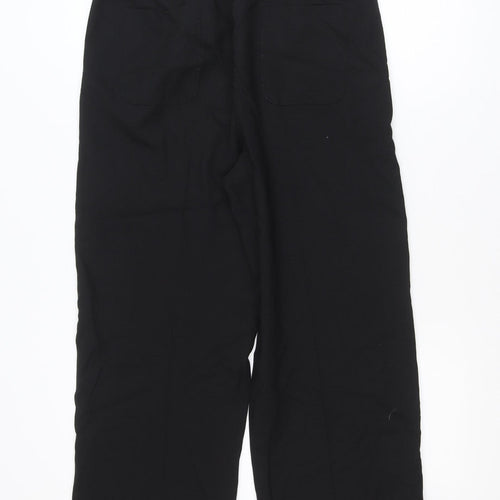 ROSSO 35 Women's Black Wool Cropped Trousers Size 18