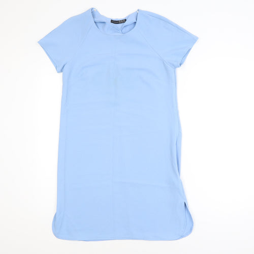 Atmosphere Women Blue Shift Dress Size 10 Short Sleeve Casual