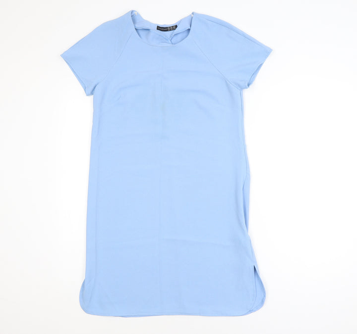 Atmosphere Women Blue Shift Dress Size 10 Short Sleeve Casual