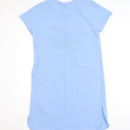 Atmosphere Women Blue Shift Dress Size 10 Short Sleeve Casual