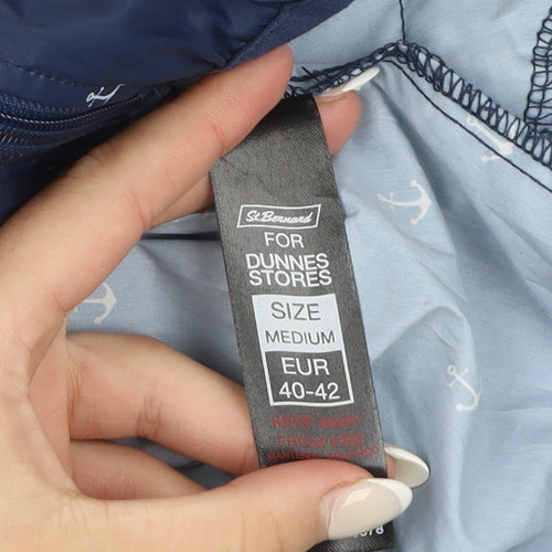 St. Bernard for Dunnes Stores Women's Blue Anchor Print Hooded Rain Jacket Size 14