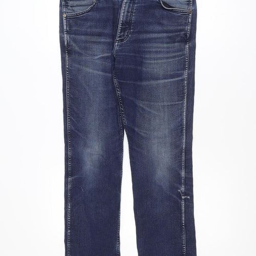 Wrangler Men Blue 32x32 Straight Regular Fit Greensboro Jeans