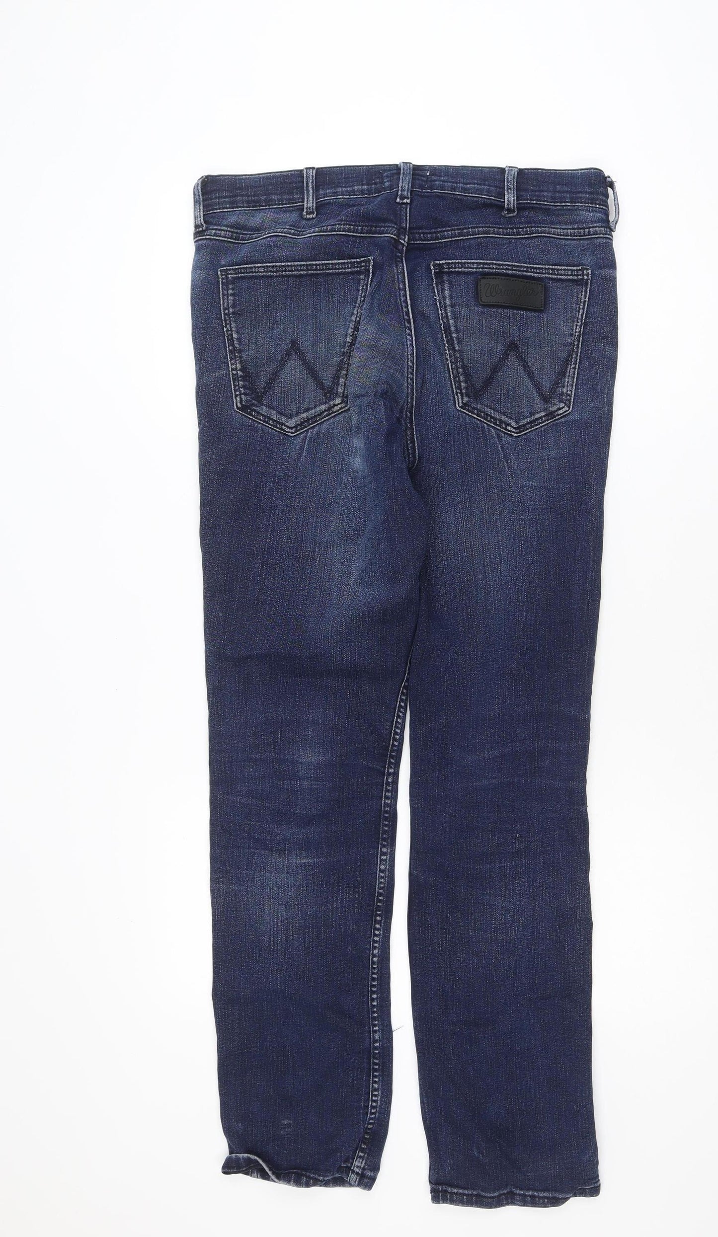 Wrangler Men Blue 32x32 Straight Regular Fit Greensboro Jeans