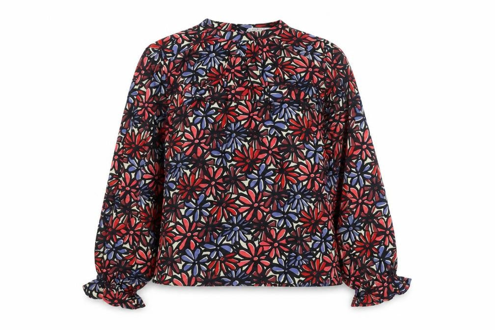 Front view of Compania Fantastica Women's Multicoloured Floral Viscose Tunic Blouse M