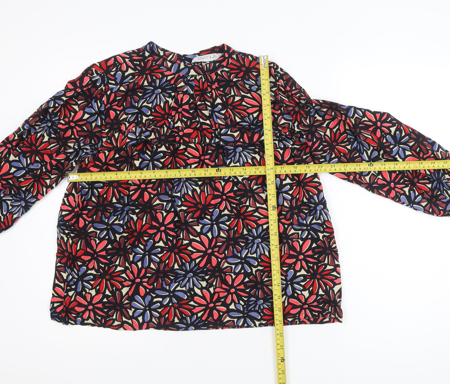 Compania Fantastica Women's Multicoloured Floral Viscose Tunic Blouse M