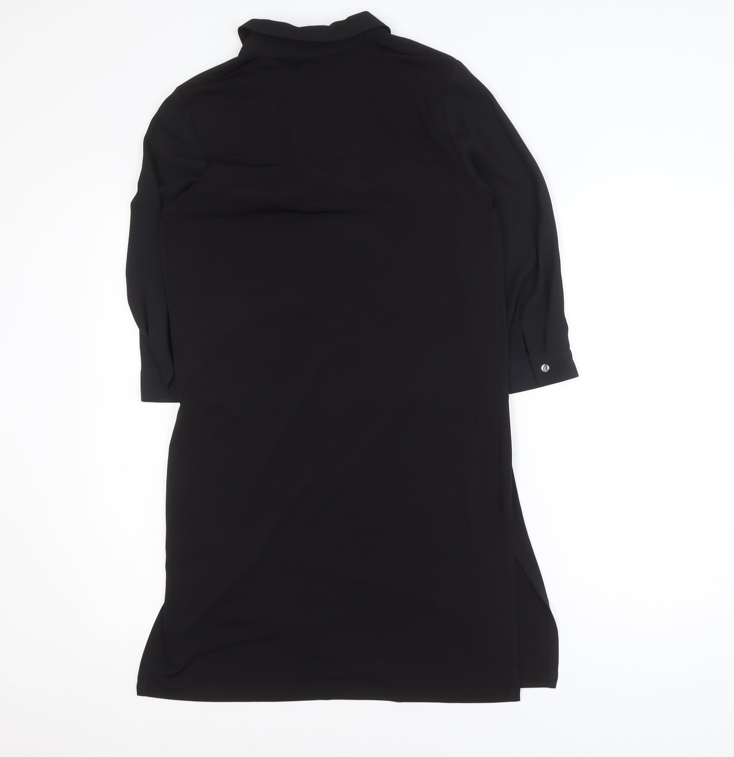Savida Women's Black Size 8 Collared Shirt Dress