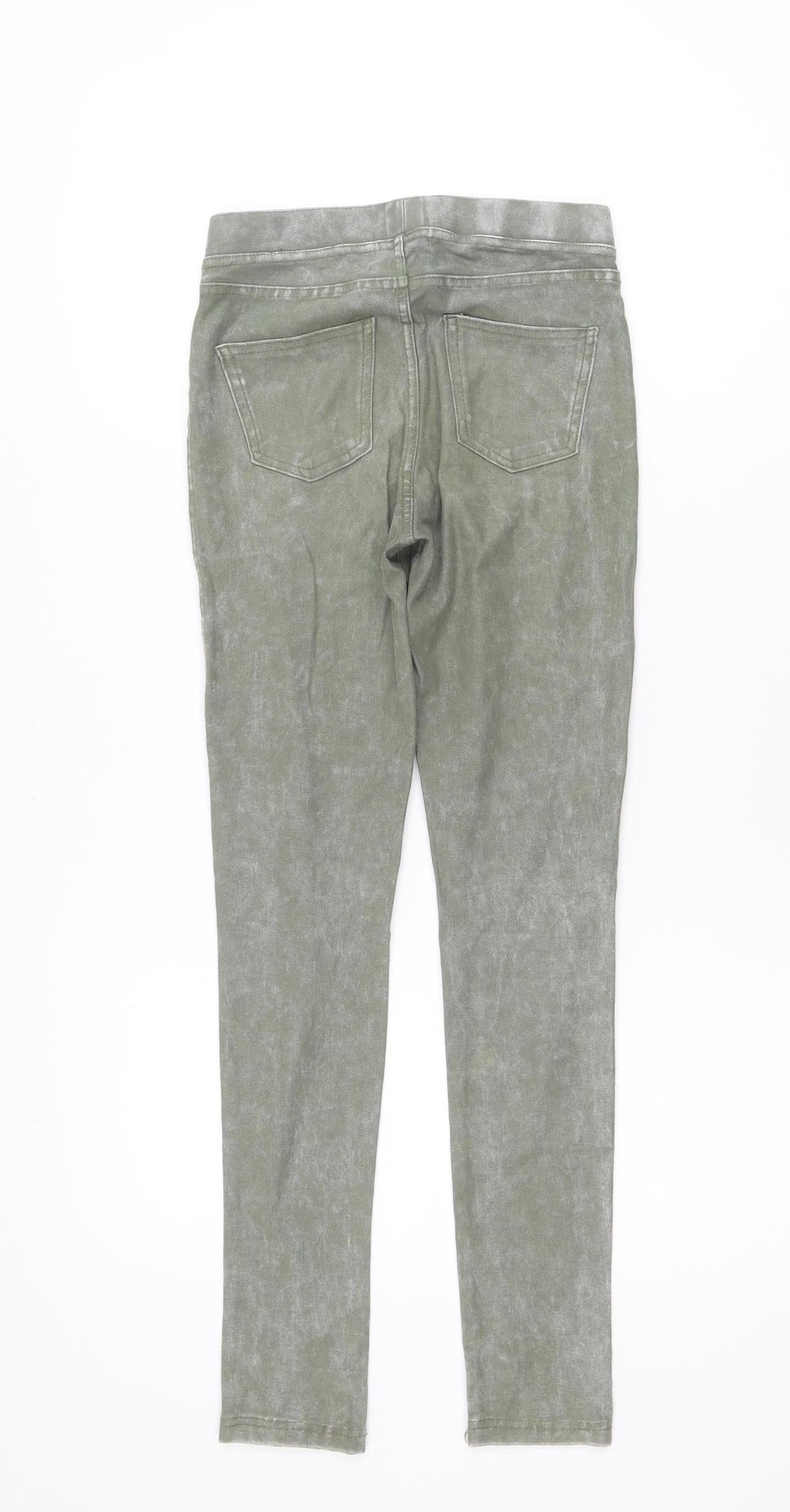 H&M Girls Green Skinny Jeans Size 11-12 Years Stretch Denim Casual