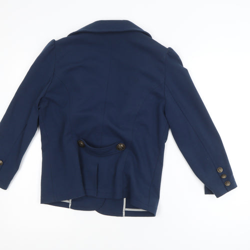 Dunnes Women Blue Size 12 Classic Lined Blazer Jacket
