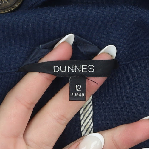 Dunnes Women Blue Size 12 Classic Lined Blazer Jacket