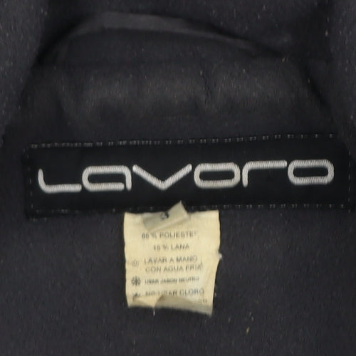 Lavoro Women's Black Wool Blend Belted Trench Coat Size 12