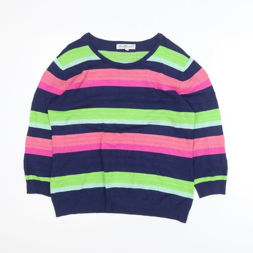 Mudflower Women's Multicoloured Striped Pullover Jumper S