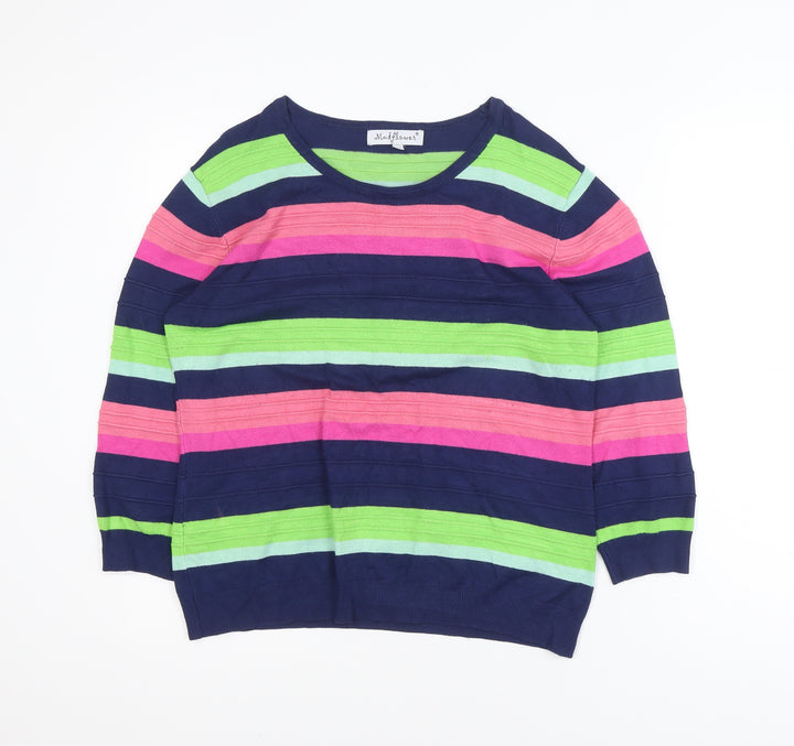 Mudflower Women's Multicoloured Striped Pullover Jumper S