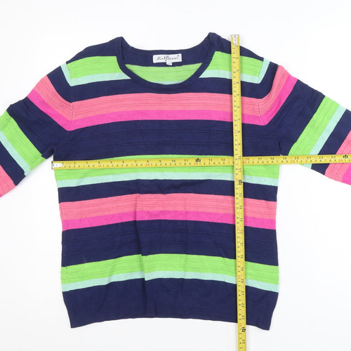 Mudflower Women's Multicoloured Striped Pullover Jumper S
